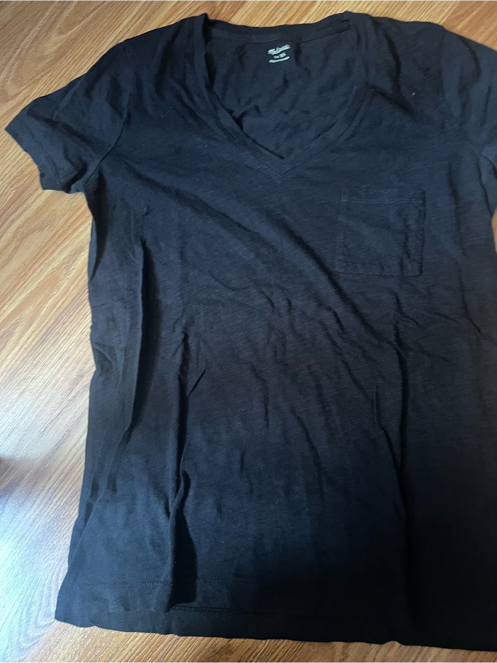 Madewell Black V-Neck Pocket Tee